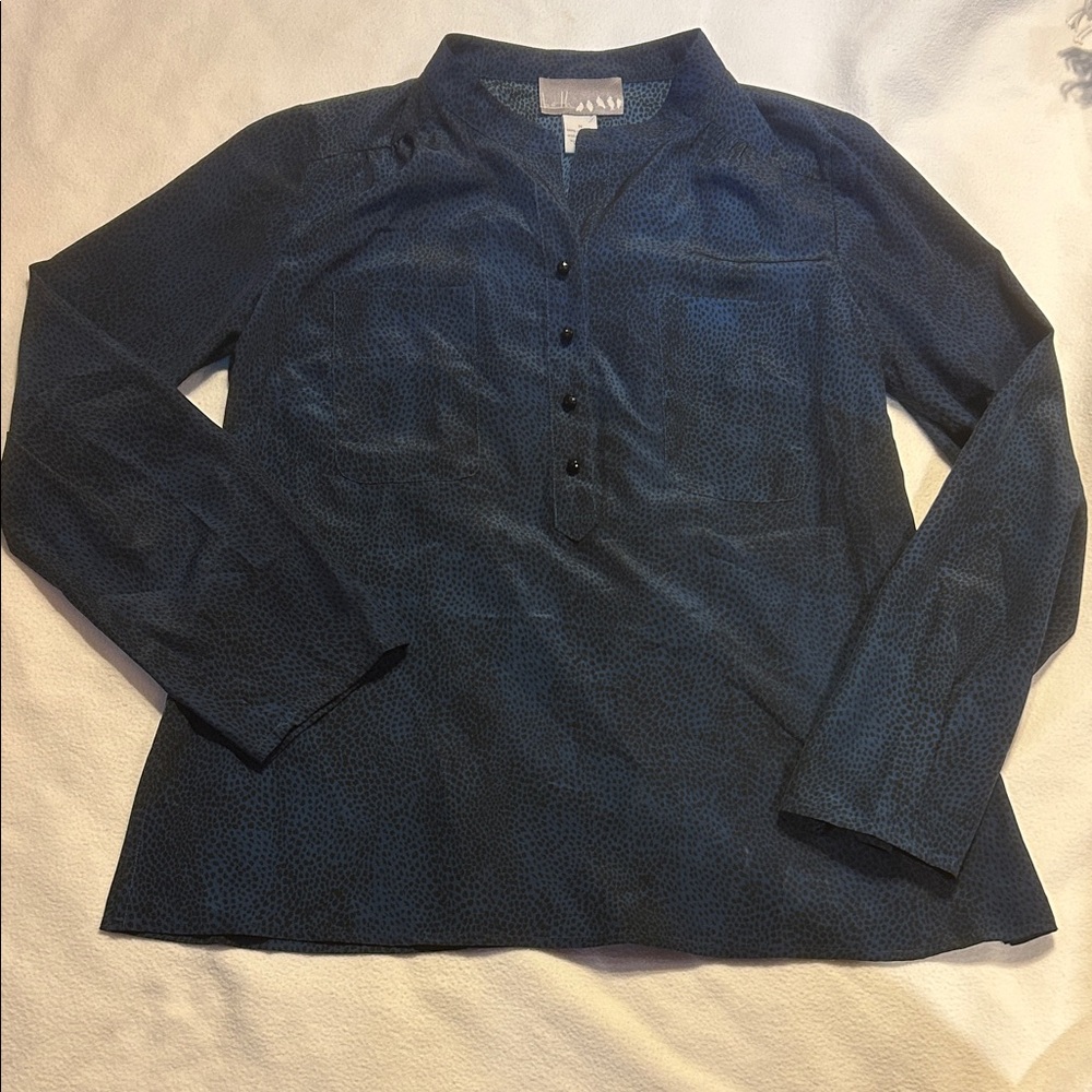BETH Brand Silky LS print Blouse